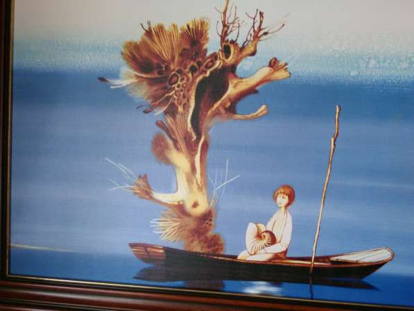 Картина Воржева С. Д, мальчик в лодке, подлиник в Краснодаре фото 3