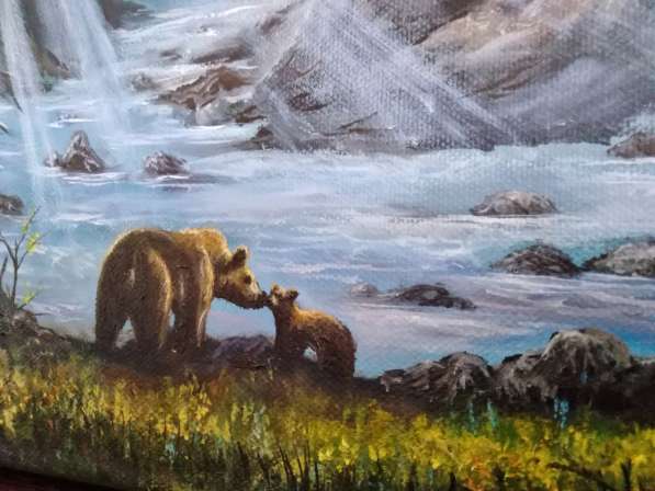 Продам картину маслом "Водопад в горах" в Ростове-на-Дону