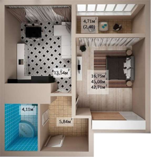 Продам однокомнатную квартиру в Тверь.Жилая площадь 45 кв.м.Этаж 8.Дом монолитный. в Твери фото 38