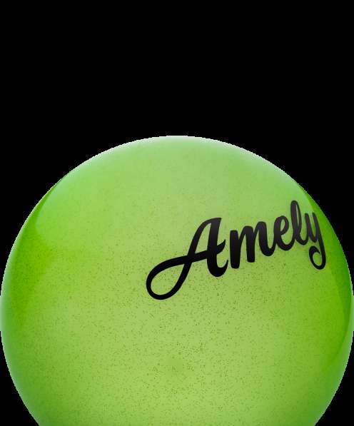 Мяч для художественной гимнастики AGB-102, 15 см, зеленый, с блестками