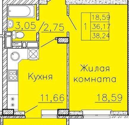 Продам однокомнатную квартиру в Краснодар.Жилая площадь 38 кв.м.Этаж 11.Дом монолитный.