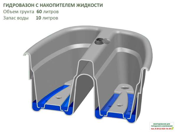 Гидровазон двойной на ограждение с накопителем жидкости