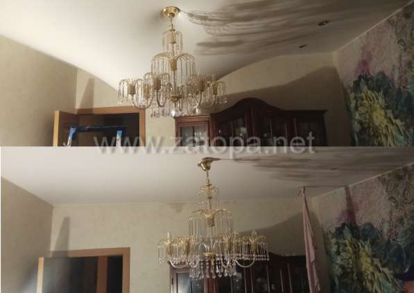 Слив воды с натяжного потолка в Москве