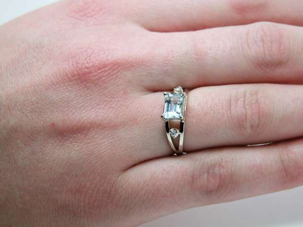 Золотое кольцо с Аквамарином и бриллиантами. в Москве фото 3