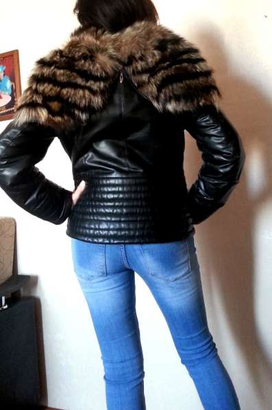 Зимняя кожаная куртка с чернобуркой в Москве фото 3