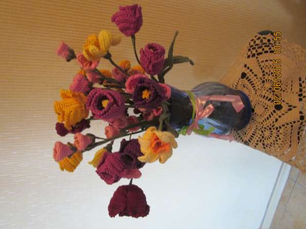 Вязаные цветы Ручная работа в Москве фото 5