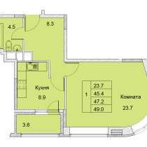 1-к квартира, улица Советская, дом 6, площадь 47,2, этаж 9, в Королёве