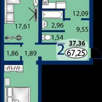 2к ул. Широтная Новый дом ТЦ Окей Восточный-2 67м2, в Тюмени