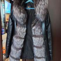 Парка, кожа, мех натуральный новая, в Калининграде