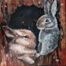 Картина маслом "Кролики", в Тюмени