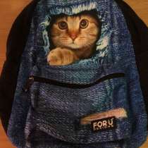 Рюкзак с котом и с джинсовым рисунком, в Всеволожске