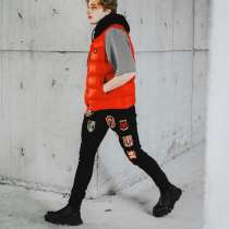 Джинсы мужские чёрные 2Y PREMIUM с аппликациями, в Москве