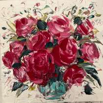 Картина маслом Цветы мастихином, в Москве