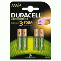 Аккумуляторные батареи DURACELL HR03-4BL 750mAh, в Саратове