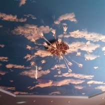 Бесшовный Натяжной потолок Фактура Небо с облаками ГЛЯНЕЦ, в Екатеринбурге