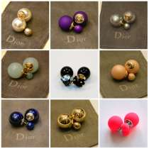 Серьги шарики пусеты (пуссеты) Dior, в Москве